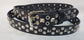 Leather Belt With  Double Hole Grommets and Studs 1 1/2" Wide