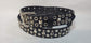 Leather Belt With  Double Hole Grommets and Studs 1 1/2" Wide