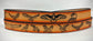 Embossed Leather Belt 1 1/2" Wide Wildlife Eagle 2 Tone Color