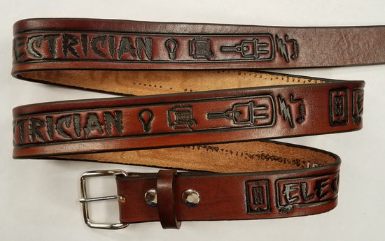 Embossed Leather Belt 1 1/2" Electrician