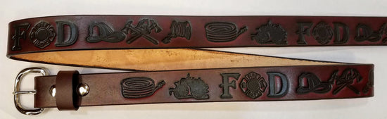 Embossed Leather Belt 1 1/2" FD