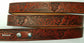 Embossed Leather Belt 1 1/2" Wildlife Floral Deer