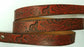 Embossed Leather Belt 1 1/2" Wildlife Floral Wolf