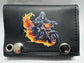 Leather Chain Wallet - Rider Motorcycle Flame