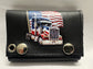 Leather Chain Wallet - Patriotic American Trucker Flag