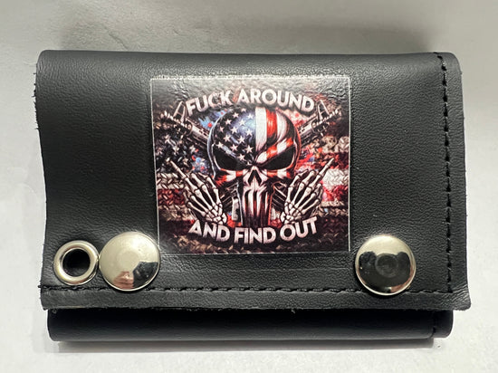 Leather Chain Wallet - Fuck Around And Find Out