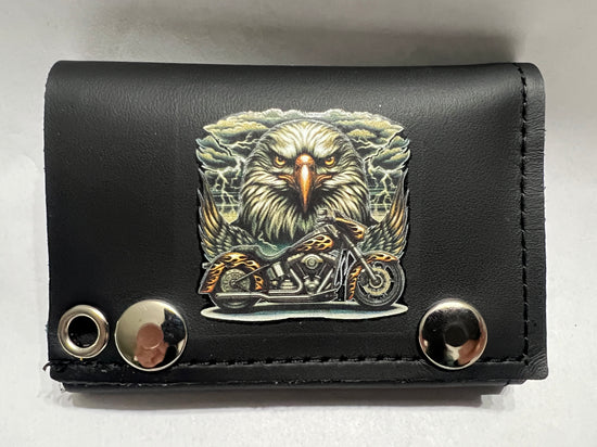 Leather Chain Wallet - Eagle Motorcycle