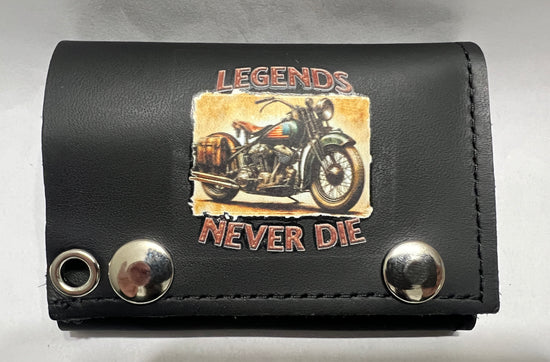 Leather Chain Wallet - Legends Never Die