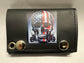 Leather Chain Wallet - Patriotic Motorcycles Skull