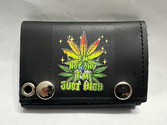 Leather Chain Wallet - Weed I&