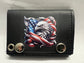 Leather Chain Wallet - Patriot Eagle Flag