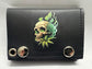 Leather Chain Wallet - Weed Skull Leaf