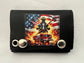 Leather Chain Wallet - FireFighter Fire Truck Flag