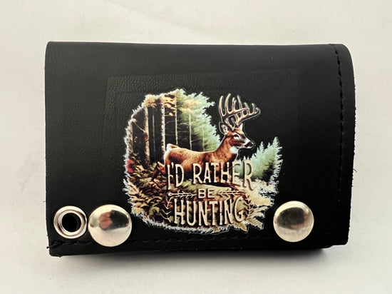 Leather Chain Wallet - Deer Hunt I&