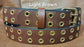Leather Belt Double Hole With Brass Plate Buckle and Grommets 1 1/2" Wide