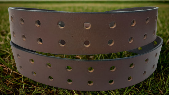 Plain Leather Belt Double Hole 1 1/4" Wide Nickel Plate Hardware