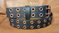 Leather Belt Double Hole With Antique Copper Buckle and Grommets 1 1/2" Wide