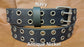 Leather Belt Double Hole With Antique Nickel Buckle and Grommets 1 1/2" Wide