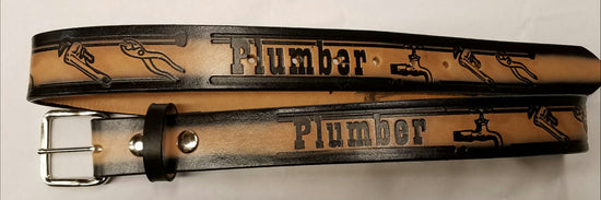 Embossed Leather Belt 1 1/2" Plumber