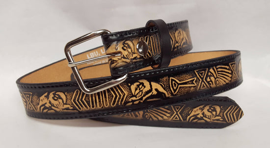 Embossed Leather Belt 1 1/2" Wide South Western 2 TC