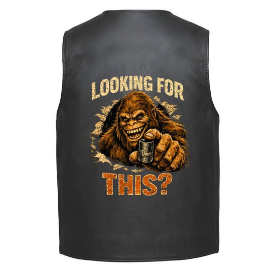 Leather Vest - Mechanic. Looking for This? - Bigfoot Holding a 10mm Fitting