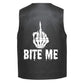 Leather Vest - Bite Me - Skeleton Middle-Finger Gesture