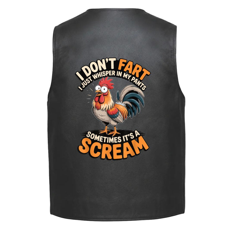 A humorous graphic of a rooster with the text &