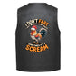 A humorous graphic of a rooster with the text &