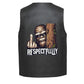 Leather Vest - Bigfoot making a middle finger gesture next to a tree trunk with the word &