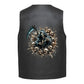 Leather Vest - A grim reaper surrounded by skulls and a scythe.