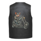 Leather Vest - Biker Hog Riding a Chopper Motorcycle