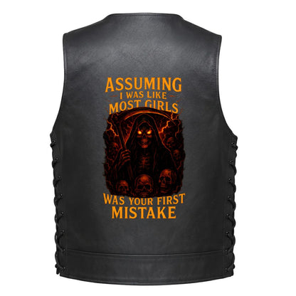 Leather Vest - Assuming I Was Like Most Girls Was Your First Mistake
