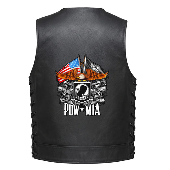 Leather Vest - POW-MIA