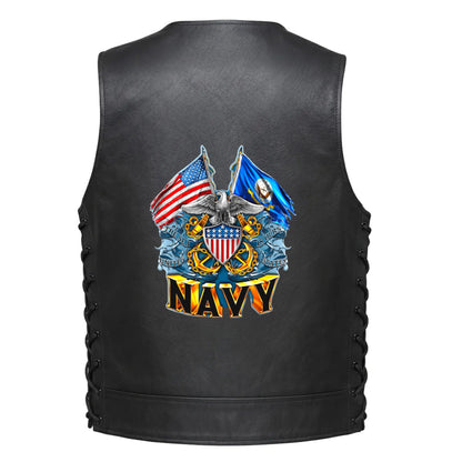 Leather Vest - U.S.NAVY