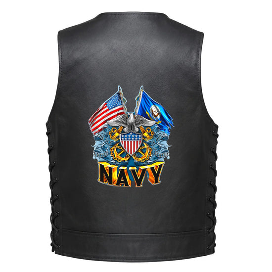 Leather Vest - U.S.NAVY
