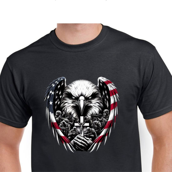 Short Sleeve T-Shirt - Military Flag Cross
