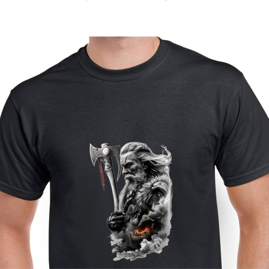 Short Sleeve T-Shirt - Viking Axe Boat