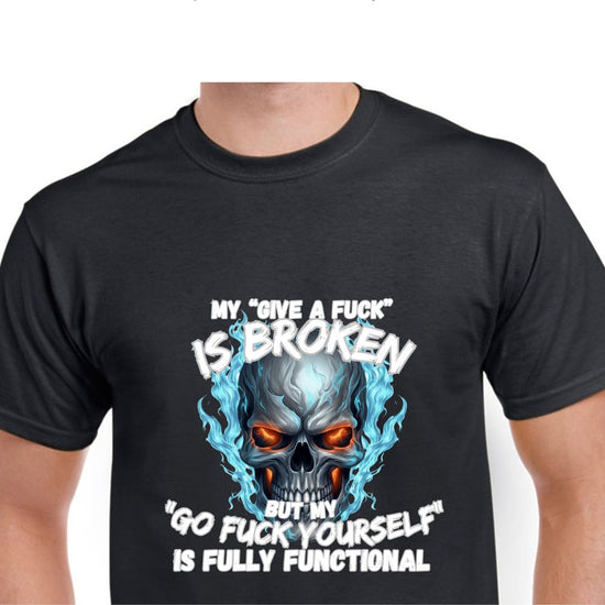 Short Sleeve T-Shirt - My give a fuck is broken-Blue