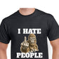 Short Sleeve T-Shirt - Big Foot Middle Finger I Hate People