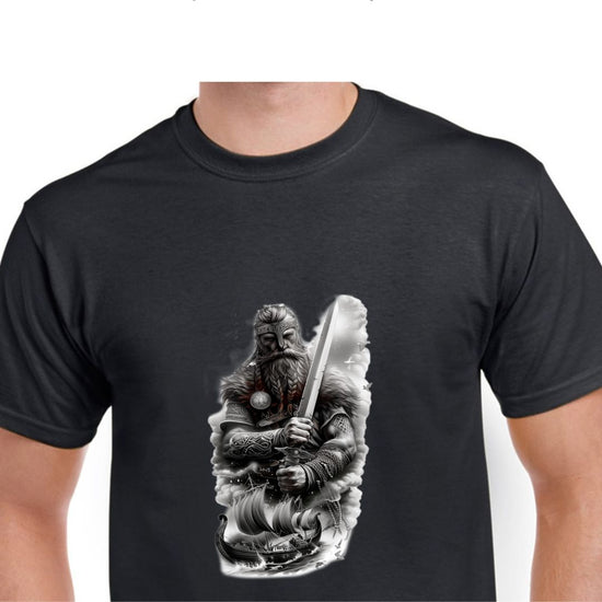 Short Sleeve T-Shirt - Viking Sword Boats