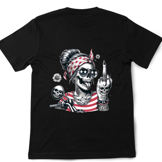 Short Sleeve T-Shirt -Biker Mom Middle Finger