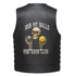 A skull and skeletal hands holding billiard balls with the text &