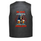 Leather Vest - A hooded skeleton holding two beer mugs with the text &