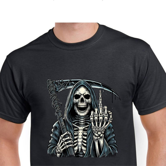 Short Sleeve T-Shirt -  Reaper Middle Finger