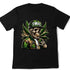 Skeleton wearing a green cap with &