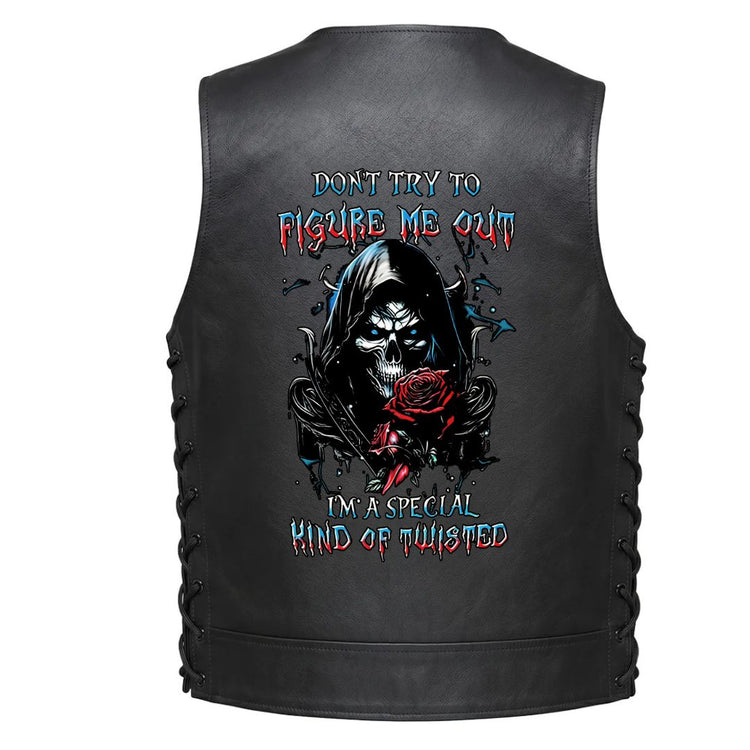 A gothic grim reaper graphic with a skull hood red rose and distressed text that reads &