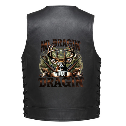 Leather Vest - No Braggin&