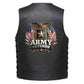 Leather Vest - U.S. ARMY VETERAN. Army Eagle, Star, and Flag Emblem