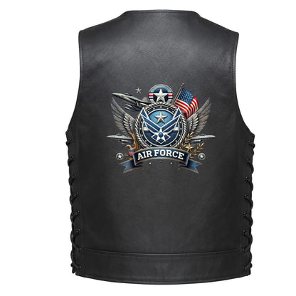 Leather Vest - U.S. Air Force Winged Emblem