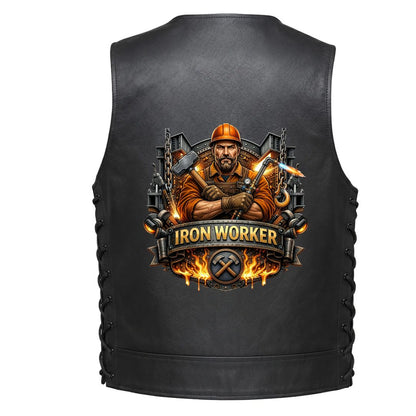 Leather Vest - Iron Worker - Emblem